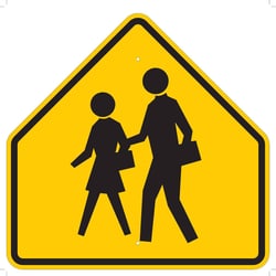 Brady™ Reflective sheeting laminated to Aluminum Sign: SCHOOL CROSSING, B-959, 30 x 30 in.