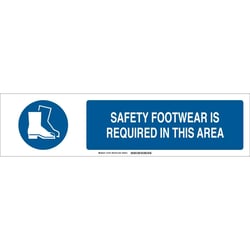 Brady&trade;&nbsp;Aluminum Sign: SAFETY FOOTWEAR IS REQUIRED IN THIS AREA