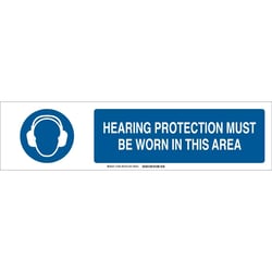 Brady™ Polystyrene Sign: HEARING PROTECTION MUST BE WORN IN THIS AREA