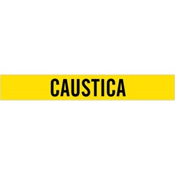 Brady&trade;&nbsp;Self-Adhesive Pipe Marker: CAUSTICA, Vinyl, Yellow, Size 1: Fits Pipes 2.5in - 7.875 in. Dia.