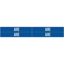Brady&trade;&nbsp;Self-Adhesive Pipe Marker: AIRE, Vinyl, White on Blue, Size 4: Fits Pipes 0.75in - 2.375 in. Dia.