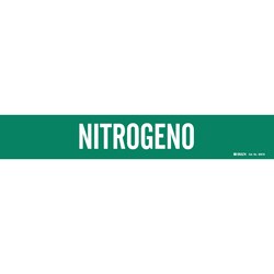Brady&trade;&nbsp;Self-Adhesive Pipe Marker: NITROGENO, Vinyl, White on Green, Size 1: Fits Pipes 2.5in - 7.875 in. Dia.