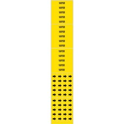 Brady&trade;&nbsp;Self-Adhesive Pipe Marker: VAPOR, Vinyl, Black on Yellow, Size 3C: Fits Pipes 0.75 in. Dia.