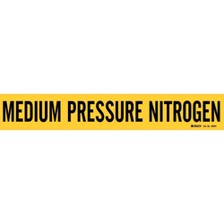 Brady&trade;&nbsp;Self-Sticking Pipe Marker for Gases - Pressure Sensitive Vinyl, Style 1, MEDIUM PRESSURE NITROGEN