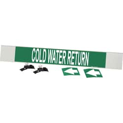Brady™ High Performing/Highly Visible Pipe Marker for Water - High Performing/Highly Visible Marker plus Carrier, Style HPHV, COLD WATER RETURN