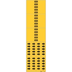 Brady&trade;&nbsp;Self-Adhesive Pipe Marker: AGUA, Vinyl, Black on Yellow, Size 3C: Fits Pipes 0.75 in. Dia.