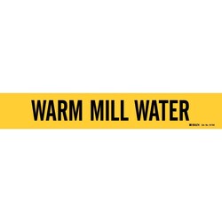 Brady&trade;&nbsp;Self-Sticking Pipe Marker for Water - Pressure Sensitive Vinyl, Style 1, WARM MILL WATER