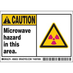 Brady™ Radiation Laser Labels: CAUTION MICROWAVE HAZARD IN THIS AREA