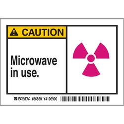 Brady™ Radiation Laser Labels: CAUTION Microwave in use