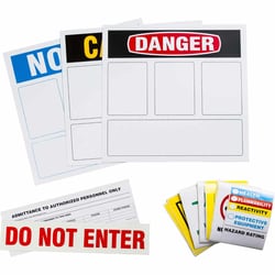 Brady Sign Kit: Hazard Area ID Kit, Assorted Legends 10 x 14 in. | Buy Online | Brady&trade; | Fisher Scientific