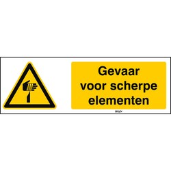 Brady ISO Horizontal Safety Sign - Danger: Sharp Elements 50 x 150 mm | Buy Online | Brady&trade; | Fisher Scientific