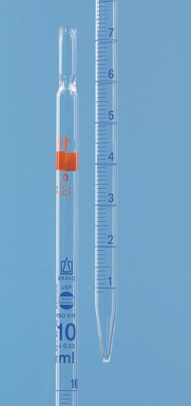 BrandTech BRANDBLAUBRAND Type 2 Glass Graduated Pipets, Class A, USP