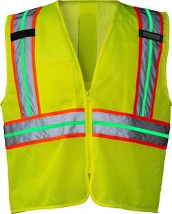 Coast SV400 High-Vis Glow-in-the-Dark Safety Vest with Removable LED Strip