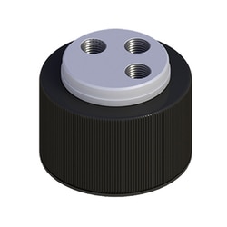 Cole-Parmer VapLock Solvent Delivery Caps 304 SS Port Thread Inserts, three