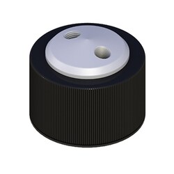 Cole-Parmer VapLock Solvent Delivery Caps two 1/4 in-28 ports, GL38; 1/ea:Chromatography