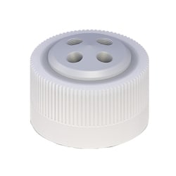 Cole-Parmer VapLock Solvent Delivery Caps four 1/4 in-28 ports, 38-430;