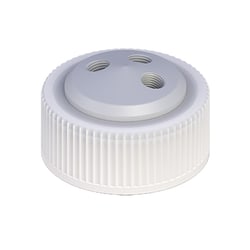 Cole-Parmer VapLock Solvent Delivery Caps three 1/4 in-28 ports, 38 mm