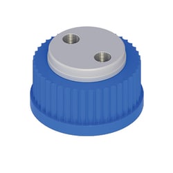 Cole-Parmer VapLock Solvent Delivery Caps 304 SS Port Thread Inserts, two