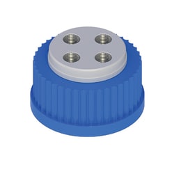 Cole-Parmer VapLock Solvent Delivery Caps 304 SS Port Thread Inserts, four