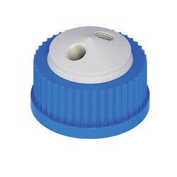 Cole-Parmer VapLock Solvent Delivery Caps two 1/4 in-28 ports, GL32; 1/ea:Chromatography