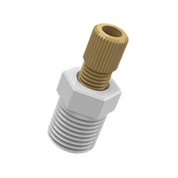 Cole-Parmer VapLock Adapters for Semi-Rigid Tubing, NPT(M) 4.0 mm OD x