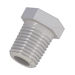 Cole-Parmer VapLock Threaded Plugs 1/4 in NPT(M), Polypropylene; 10/pk:Chromatography