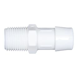 Cole-Parmer Cleanroom NPT(M) to Hose Barb Fittings, Straight Adapter, White Nylon 5/16 in. | Buy Online | Cole-Parmer | Fisher Scientific