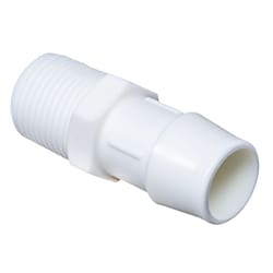 Cole-Parmer Cleanroom NPT(M) to Hose Barb Fittings, Straight Adapter, White Nylon 1/4 in. | Buy Online | Cole-Parmer | Fisher Scientific