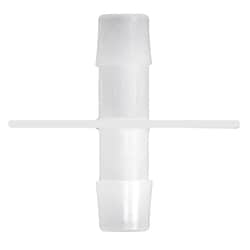 Cole-Parmer Cleanroom Port Disk Hose Barb Fittings, Opposing Barb Ports, Natural Kynar Flex 3/8 in. | Buy Online | Cole-Parmer | Fisher Scientific