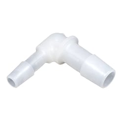 Cole-Parmer Cleanroom Hose Barb Fittings, Reducing Elbow, Natural Kynar 3/4 in. Hose Barb | Buy Online | Cole-Parmer | Fisher Scientific