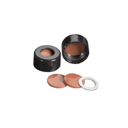 DWK Life Sciences MicroLiter 9 mm ScrewTin Autosampler Vial Caps with FEP/Natural Rubber Septa