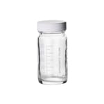 Fisherbrand™ Clear Graduated Glass Bottles with White Polypropylene Cap