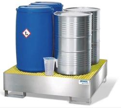 Denios Stainless-Steel Spill Containment Pallets Stainless-Steel Spill