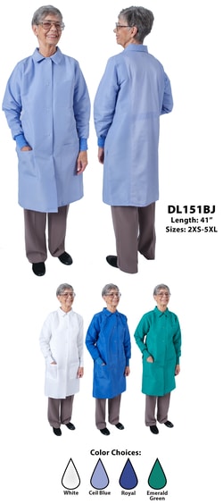 DenLine™ Uniforms Protection Plus™ DL151BJ Ladies Long Length Lab Coats