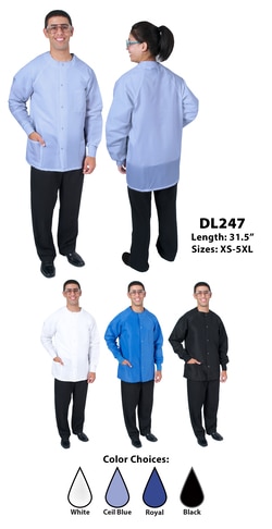 DenLine™ Uniforms Protection Plus™ II DL247 Unisex Short Length Lab Jackets