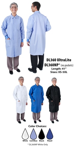 DenLine™ Uniforms Protection Plus™ DL360 UltraLite™ PF Zero Unisex Lab Coats