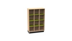 Diversified Spaces Access Cubby with Lime Green Metal Shelves:Education