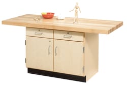Diversified Spaces™ Two-Station Woodwork bench with Drawers