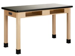 Diversified Spaces™ Two-Book Compartment Maple Table with Plastic Laminate Top: Electrical Option