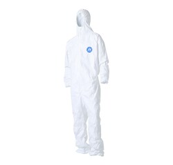 DuPont Tyvek 400 Comfort Fit Design Disposable Coverall with Respirator Fit Hood, Elastic Wrists and Ankles, NAFTA