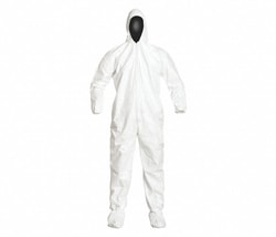 DuPont&trade;&nbsp;Tyvek&trade; IsoClean&trade; Series 105 Hooded Coveralls with Attached Boots, Bulk Packaged