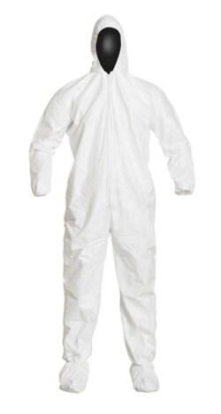 DuPont&trade;&nbsp;Tyvek&trade; IsoClean&trade; Series 105 Hooded Coveralls with Attached Boots, Bulk Packaged