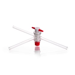 DWK Life Sciences DURAN Dreiweghahn, komplett mit PTFE-Küken, T-Bohrung:Glasware
