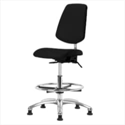 Fisherbrand™ Class 100 Vinyl CR/ESD Chair - High Bench Height with Med Back, Seat Tilt, Foot Ring, and ESD Stationary Glides in ESD Vinyl