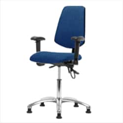 Fisherbrand™ Fabric ESD Chair - Desk Height with Medium Back, Adjustable Arms, and ESD Stationary Glides in ESD Fabric