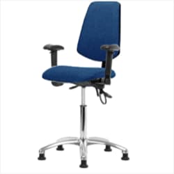 Fisherbrand™ Fabric ESD Chair - Medium Bench Height with Medium Back, Adjustable Arms, and ESD Stationary Glides in ESD Fabric