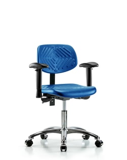 Fisherbrand&trade;&nbsp;Polyurethane Chair Chrome - Desk Height with Adjustable Arms and Casters in Polyurethane