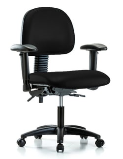 Fisherbrand&trade;&nbsp;Vinyl Chair - Desk Height with Adjustable Arms and Casters in Grade B Vinyl