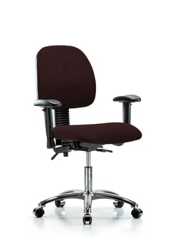 Fisherbrand&trade;&nbsp;Fabric Chair Chrome - Desk Height with Medium Back, Seat Tilt, Adjustable Arms, and Casters in Fabric