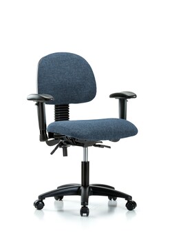 Fisherbrand&trade;&nbsp;Fabric Chair - Desk Height with Seat Tilt, Adjustable Arms, and Casters in Fabric